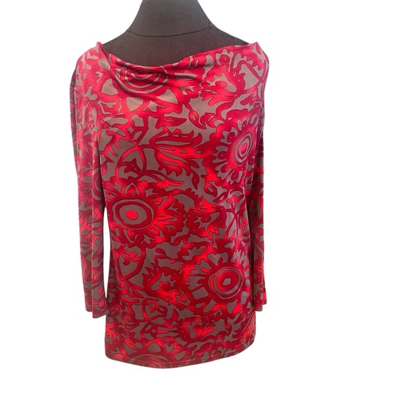 Clara Sun Woo Red Floral Blouse - Picture 1 of 9